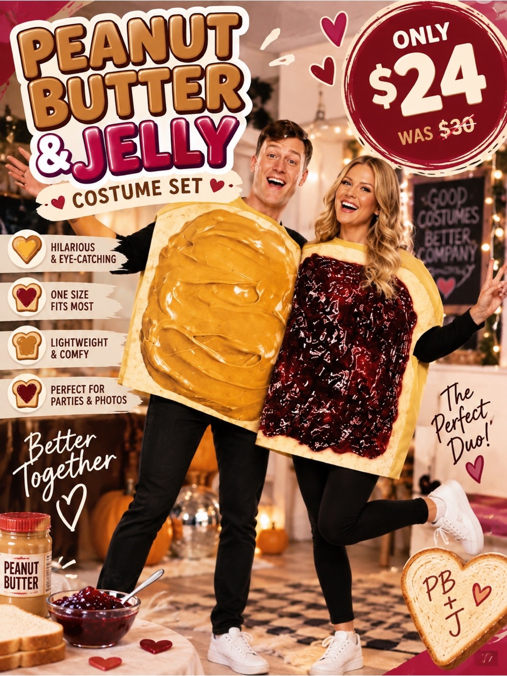 Peanut Butter and Jelly Costume Set